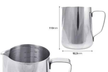 Posuda od nerđajućeg čelika (Inox) sa menzurom i drškom 580mL-2