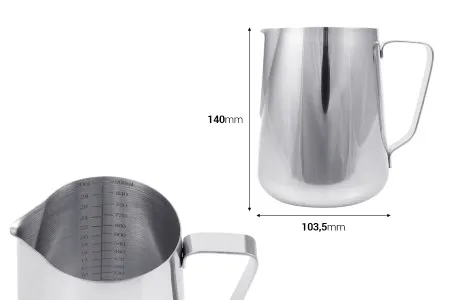 Posuda od nerđajućeg čelika (Inox) sa menzurom i drškom 900mL-2