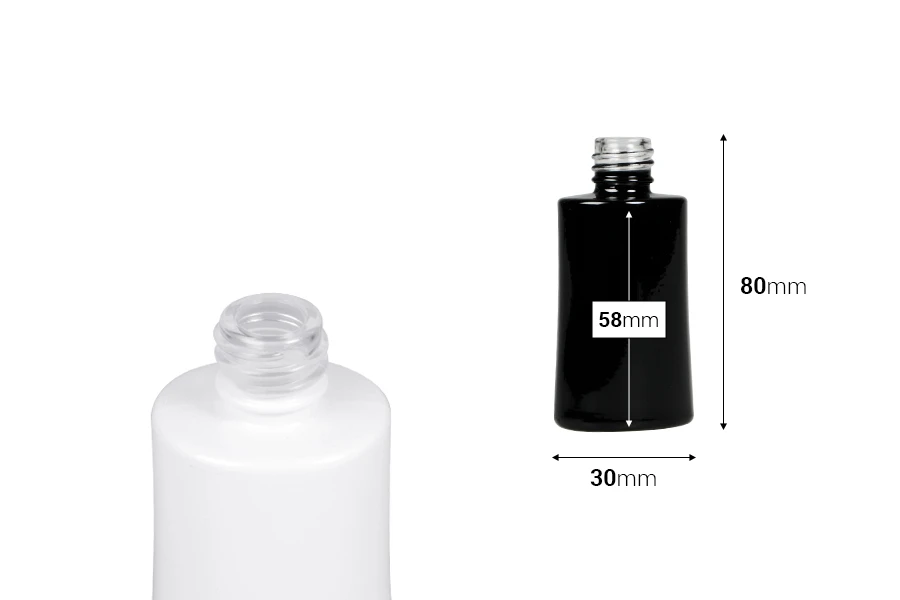 Staklena bočica za parfeme 30mL ovalna u crnoj ili beloj boji (18/415)