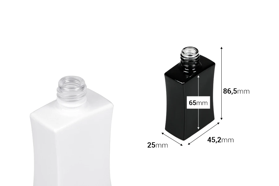 Staklena bočica za parfeme 30mL pravougaona u crnoj ili beloj boji (18/415)