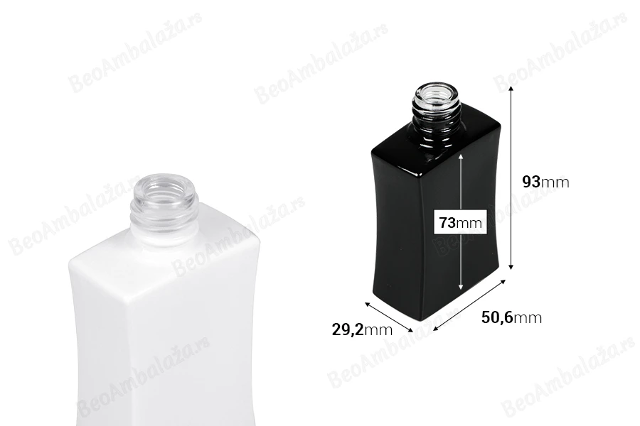 Staklena bočica za parfeme 50mL pravougaona u crnoj ili beloj boji (18/415)-dimenzije_slike