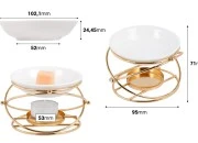 Okrugli metalni osveživač prostora sa keramičkom posudom za voskove i ulja-dimenzije_slike