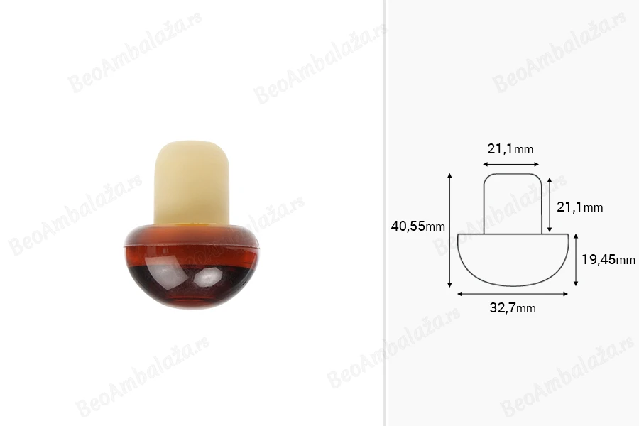 Silikonski čep Φ18 sa plastičnim vrhom u boji-dimenzije_slike