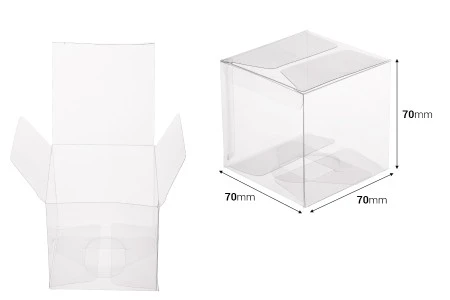 Sklopiva providna PET kutija za pakovanje 70x70x70 mm - 50 kom-2