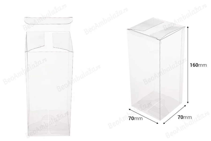 Sklopiva providna PET kutija za pakovanje 70x70x160 mm - 50 kom-dimenzije_slike