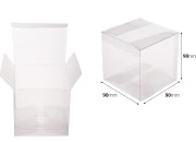 Sklopiva providna PET kutija za pakovanje 90x90x90 mm - 50 kom Sklopiva providna PET kutija za pakovanje 90x90x90 mm - 50 kom