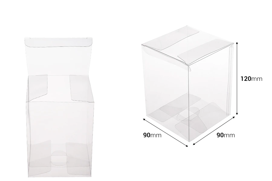 Sklopiva providna PET kutija za pakovanje 90x90x120 mm - 50 kom Sklopiva providna PET kutija za pakovanje 90x90x120 mm - 50 kom