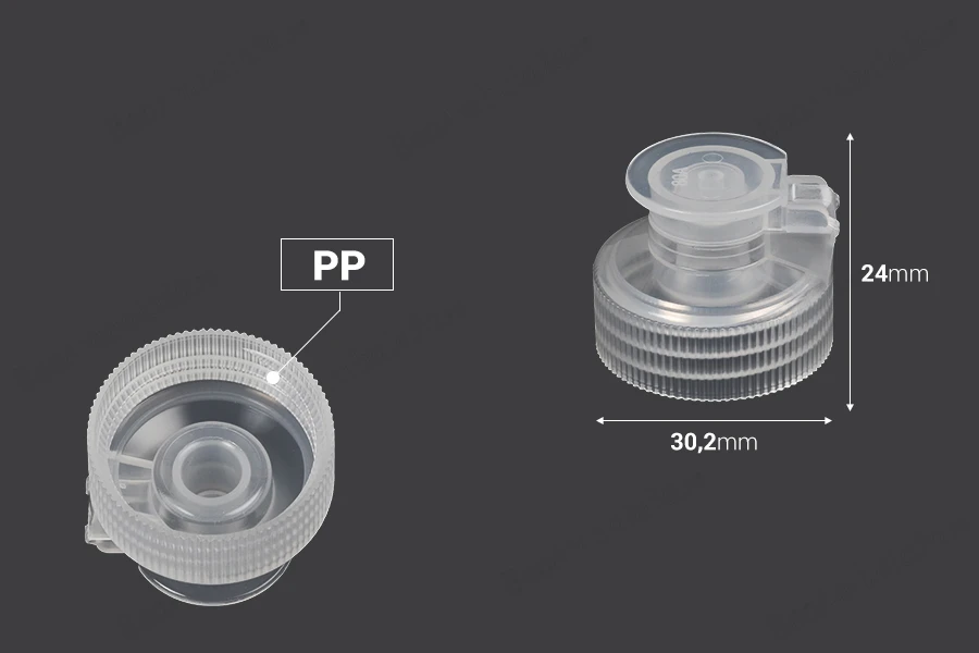 Plastični poluprovidni flip top zatvarač PP28-dimenzije_slike