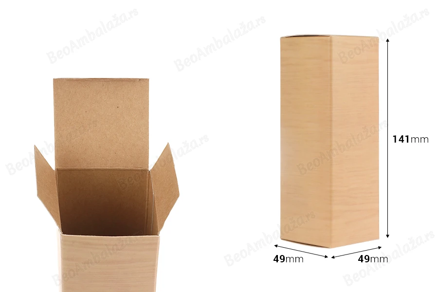 Kartonska kutija 49x49x141mm, u dezenu drveta - 50 kom-dimenzije_slike