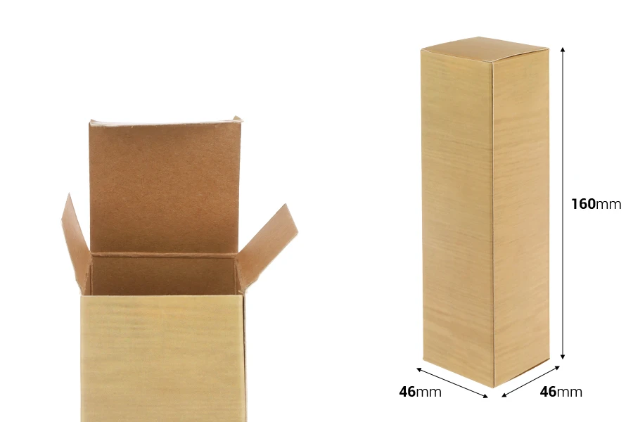 Kartonska kutija 46x46x160mm sa drvo dezenom - 50 kom Kartonska kutija 46x46x160mm sa drvo dezenom - 50 kom