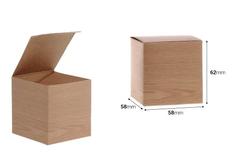Kartonska kutija 58x58x62mm u dezenu drveta, za teglice za kreme od 30mL ili 50mL - 50 kom-2