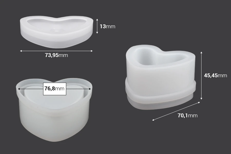 Silikonski kalup za epoksi smolu u obliku srca-dimenzije_slike