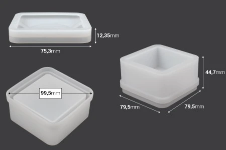 Silikonski kalup za epoksi smolu u obliku pravougaonika-2