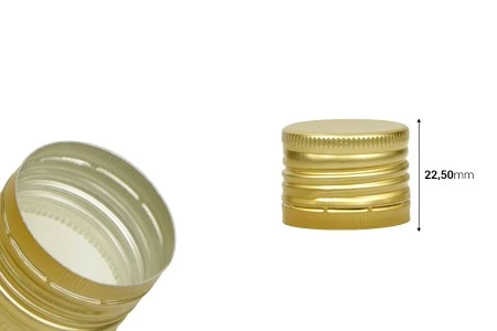 Navojni aluminijumski zatvarač PP31.5 zlatne boje sa lajnerom-2