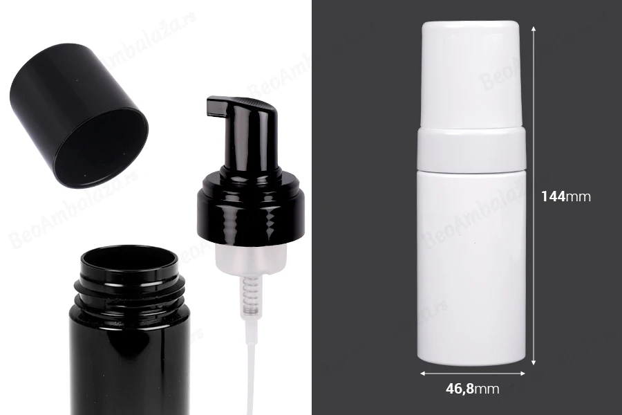 PET plastična flašica 100mL sa pumpicom za penu - 12 kom-dimenzije_slike