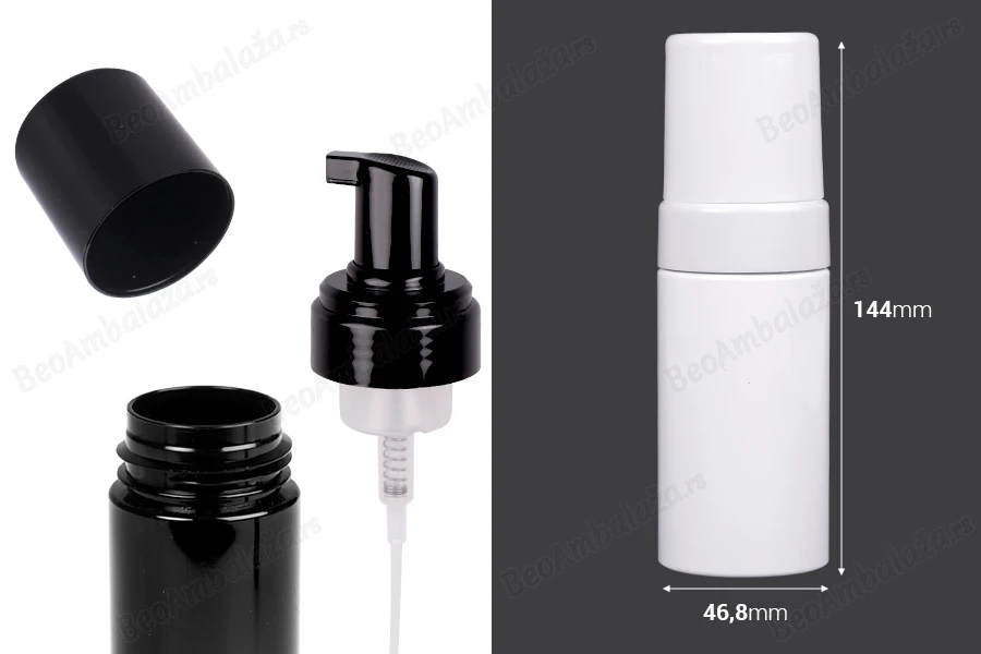 PET plastična flašica 100mL sa pumpicom za penu - 12 kom-dimenzije_slike