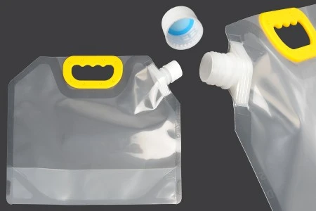DoyPack kesa za tečnosti 2,5 L providna sa belim sigurnosnim zatvaračem i ručkom – 10 kom-1