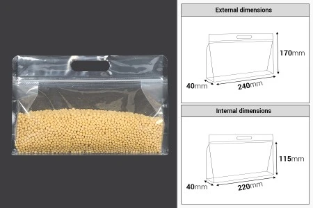 DoyPack kesice 240x40x170mm providne sa zip zatvaranjem i mogućnošću termo zatvaranja – 50 kom-2
