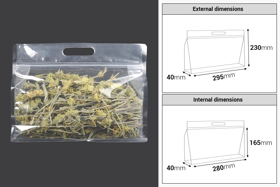DoyPack kesice 295x40x230mm providne sa zip zatvaranjem i mogućnošću termo zatvaranja – 50 kom