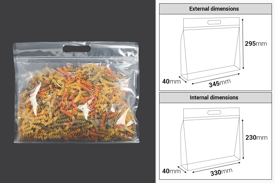 DoyPack kesice 345x40x295 mm providne sa zip zatvaranjem i mogućnošću termo zatvaranja – 50 kom-dimenzije_slike