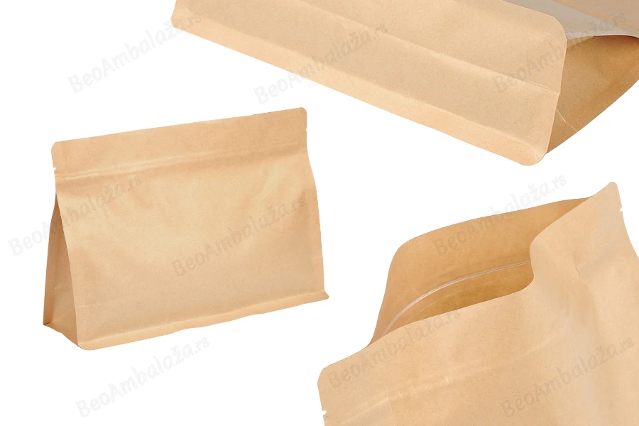 DoyPack kesice 240x40x170mm kraft sa zip zatvaranjem i mogućnošću termo zatvaranja – 50 kom-slika_proizvoda
