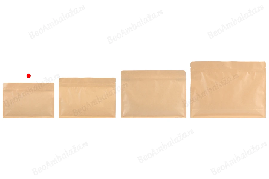 DoyPack kesice 240x40x170mm kraft sa zip zatvaranjem i mogućnošću termo zatvaranja – 50 kom-