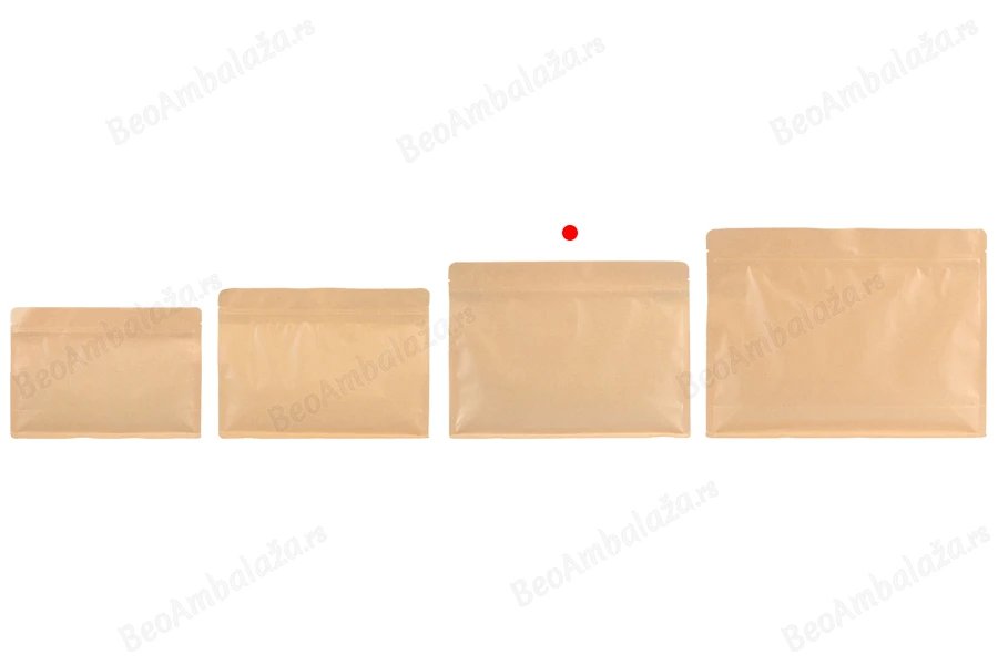DoyPack kesice 275x40x205mm kraft sa zip zatvaranjem i mogućnošću termo zatvaranja – 50 kom-