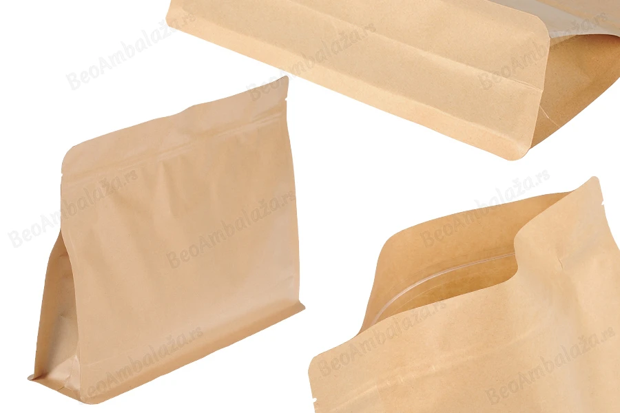 DoyPack kesice 295x40x230mm kraft sa zip zatvaranjem i mogućnošću termo zatvaranja – 50 kom-slika_proizvoda