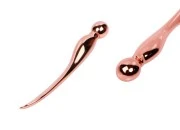 Metalna spatula za kreme 77mm u roze - zlatnoj boji sa kuglicom na kraju - 6 kom