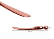 Metalna spatula za kreme 77mm u roze - zlatnoj boji sa kuglicom na kraju - 6 kom