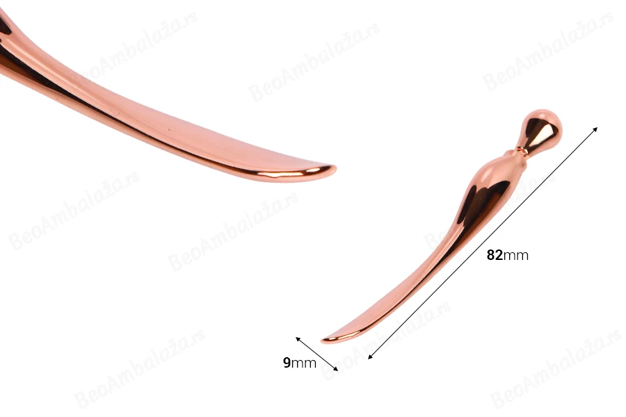Metalna spatula za kreme 82mm u roze - zlatnoj boji sa kuglicom na kraju - 6 kom-dimenzije_slike