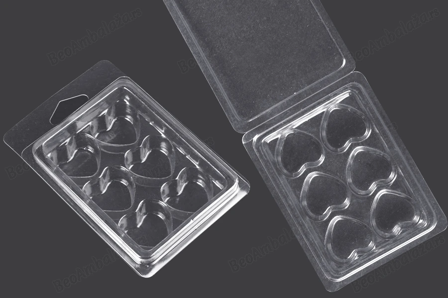 Plastični (PET) kalup sa 6 mesta za srca od voska (melts) - 20 kom-slika_proizvoda