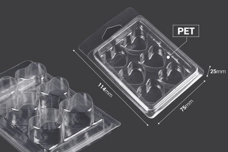 Plastični (PET) kalup sa 6 mesta za srca od voska (melts) - 20 kom-2