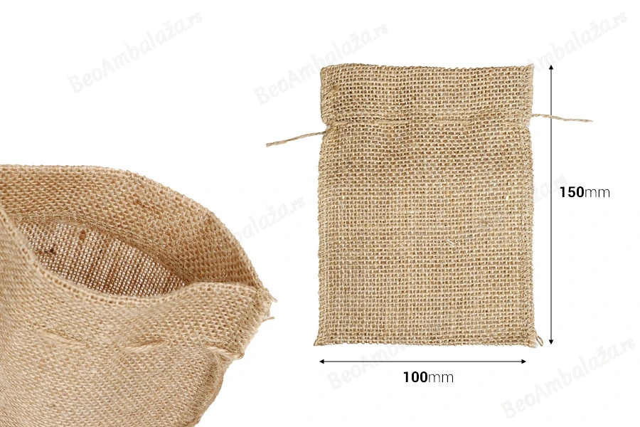 Vrećica 100x150 mm od lana u prirodnoj boji – 50 kom-dimenzije_slike