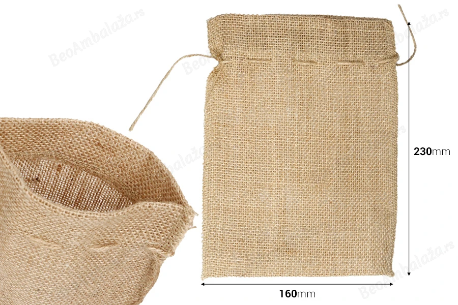 Vrećica 160x230 mm od lana u prirodnoj boji – 25 kom-dimenzije_slike