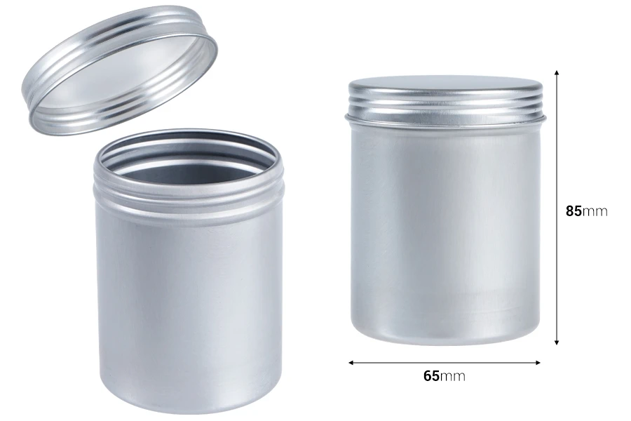 Cilindrična metalna kutija 65x85 mm sa poklopcem, za sveće Cilindrična metalna kutija 65x85 mm sa poklopcem, za sveće