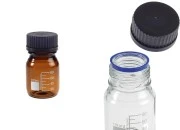 Graduisana staklena boca od 100 ml sa crnim plastičnim poklopcem Graduisana staklena boca od 100 ml sa crnim plastičnim poklopcem