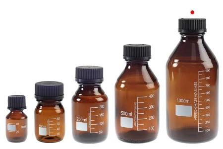 Graduisana staklena boca od 1000 ml sa crnim plastičnim poklopcem-6