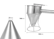 Alat od nerđajućeg čelika - levak od 1200 mL (vrh od 21 mm) za punjenje kalupa sveća i sapuna