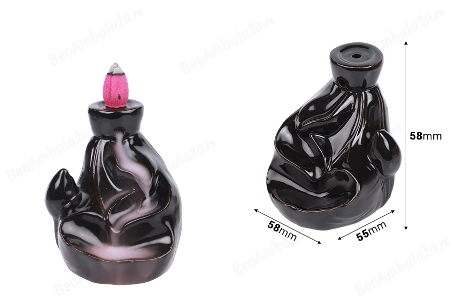 Keramički gorionik 75x55x58 mm za mirisne konuse sa povratnim tokom (backflow)-dimenzije_slike