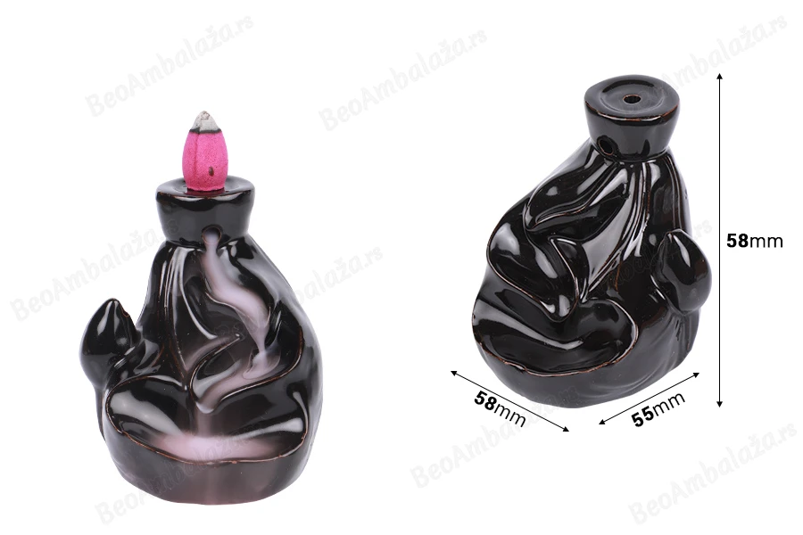 Keramički gorionik 75x55x58 mm za mirisne konuse sa povratnim tokom (backflow)-dimenzije_slike