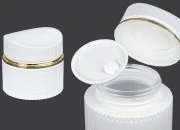 Staklena teglica 50 ml luksuzna bela mat za kremu sa zatvaračem i plastičnim međupoklopcem-slika_proizvoda