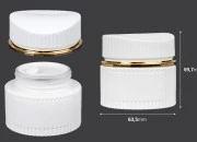 Staklena teglica 50 ml luksuzna bela mat za kremu sa zatvaračem i plastičnim međupoklopcem-dimenzije_slike