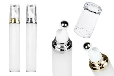Cilindrična akrilna bočica 20mL za kozmetičku upotrebu sa roll-on pumpicom i providnim zatvaračem - 6 kom-1