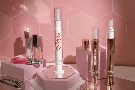 Airless tubica - akrilni špric 10mL za kozmetičku upotrebu, bronzane boje sa zatvaračem - 6 kom-5