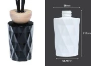 Staklena bočica 180mL (PP28) sa reljefom, u crnoj ili beloj boji, pogodna za osveživače prostora Staklena bočica 180mL (PP28) sa reljefom, u crnoj ili beloj boji, pogodna za osveživače prostora