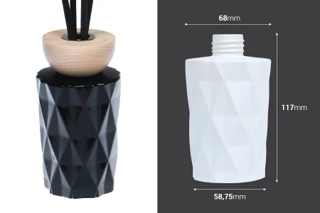 Staklena bočica 180mL (PP28) sa reljefom, u crnoj ili beloj boji, pogodna za osveživače prostora-2