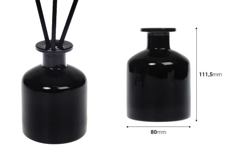 Staklena bočica od 250 ml u crnoj boji pogodna za osveživač prostora-2