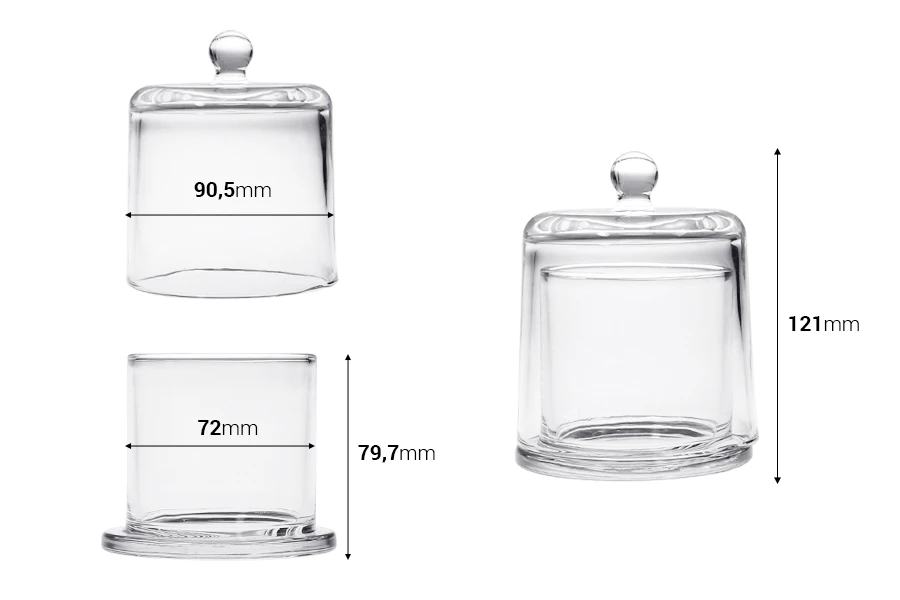 Ukrasna staklena fondanjera 220 ml 102x105,8 mm sa poklopcem Ukrasna staklena fondanjera 220 ml 102x105,8 mm sa poklopcem