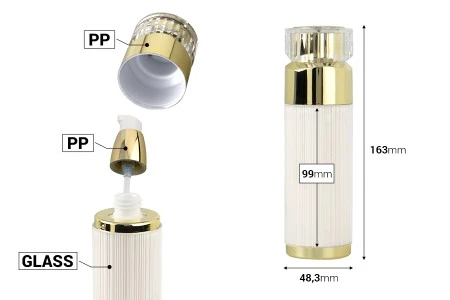 Luksuzna Airless akrilna bočica 100mL sa pumpicom za kreme i akrilnim zatvaračem-2